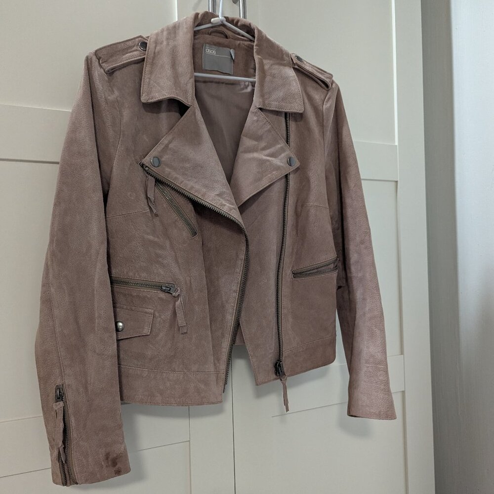 Women's Light Tan Genuine Suede Jacket